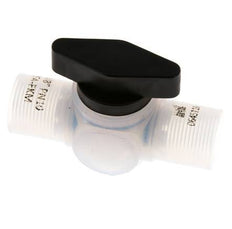 Válvula de bola de 2 vías PFA G 3/8'' FKM Vacío