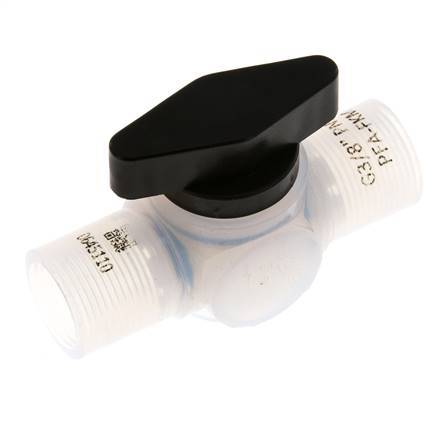 Válvula de bola de 2 vías PFA G 3/8'' FKM Vacío