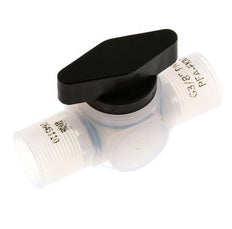 Válvula de bola de 2 vías PFA G 3/8'' FKM Vacío
