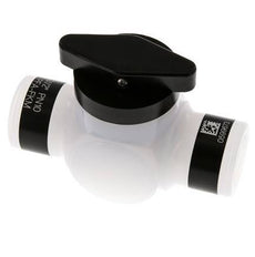 Válvula de bola PFA de 2 vías G 1/2'' FKM Vacío