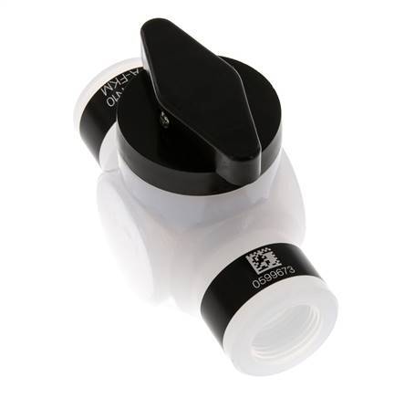 Válvula de bola PFA de 2 vías G 1/2'' FKM Vacío