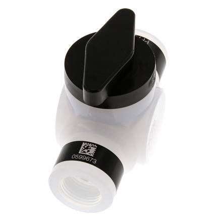 Válvula de bola PFA de 2 vías G 1/2'' FKM Vacío