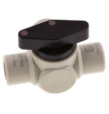 Válvula de bola de 3 vías de PP G 1/4'' FKM Vacío