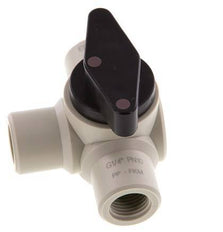 Válvula de bola de 3 vías de PP G 1/4'' FKM Vacío