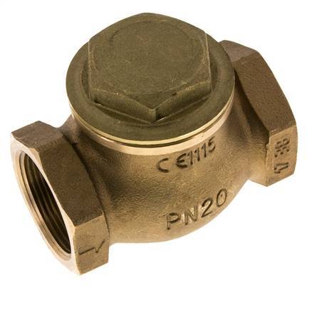 G 1-1/2'' Latón Rojo Válvula De Retención De Pistón 20 Bar (290 Psi) Alta Resistencia