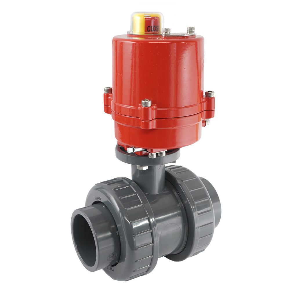 50mm 24V DC VDL Válvula de bola eléctrica de 2 vías de PVC