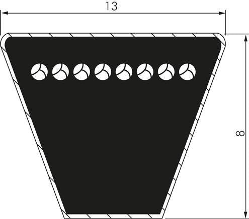 Correa Trapecial Imperial Clásica A20 13x8 Li-508mm Ld-538mm DIN 2215