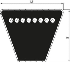 Correa trapecial imperial clásica A36 13x8 Li-914mm Ld-944mm DIN 2215