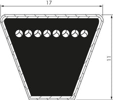 Correa Trapecial Imperial Clásica B39 17x11 Li-990mm Ld-1033mm DIN 2215