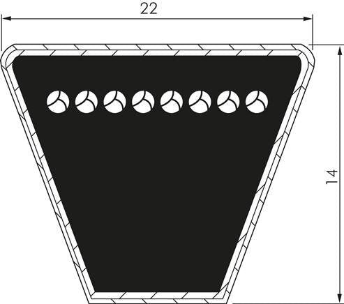 Correa Trapecial Imperial Clásica C112 22x14 Li-2845mm Ld-2903mm DIN 2215