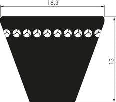 Correa trapezoidal métrica dentada XPB 16.3x13 Li-4690mm Ld-4750mm DIN 7753